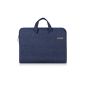 Plemo Denim fabric bag / pouch / bag / briefcase Laptop 14 Inch, Blue (Electronics)