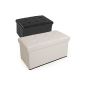 TecTake 80x39x40 cm Stool Pouf Cube Dice Cube Collapsible Folding Seat Safe Storage Box BEIGE