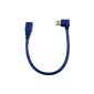 COM-FOUR USB 3.0 extension cable with angled connector 90 ° left Blue 30cm (Electronics)
