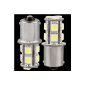 2 x 1156 BA15S 13 LED Light Bulb 5050 SMD Lights White 12V Rear Setback (Kitchen)