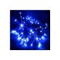 Letpower 10 meters 80 LEDs Blue Garland Led waterproof solar garden light bulb lamp ideal for outdoor bright interior decorating for Christmas parties, weddings, house, christmas tree, etc.
