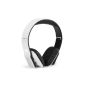 On Ear Stereo Headphones Bluetooth foldable wireless for HTC One M9, Motorola Moto E, Samsung Galaxy S6 and more, GOgroove Bluevibe DLX, White (Wireless Phone Accessory)