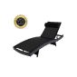 Milano Lounge chair XXL, up to 160 kg load capacity, ideally suited for commercial use, Liege including neck roll, 5-way adjustable backrest, Material:. Poly rattan / aluminum frame / stainless steel screws, sunlounger made of poly rattan, Colour Black, Model 2014 (in 2013, 1400 Milano Lying sold) (garden products)