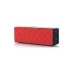 Icemoon sensor keys Portable Bluetooth Stereo Speaker Mini Wireless Speaker for Smartphone Tablet and Notebook such as iPhone, iPad, Samsung Galaxy, Micro-USB, line-in, 2 x 3 Watt RMS (Red)