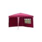 Folding gazebo 3 x 3 m with 2 side pieces in red (garden products)