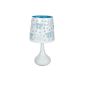 Touch blue butterfly pattern white metal lamp