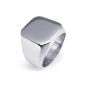 Konov jewelry men's ring stainless steel, seal ring, silver - Gr.  62 (Jewelry)