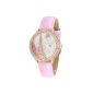 ufengke® shows quicksand popular rhinestone bangle for mini-Rose bracelet round dial with gold flower leather (Watch)