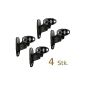 RICOO speaker wall mount Universal Speaker holder BH01 Set (4 brackets) swivel 180 ° tiltable +/- 15 ° front panel rotatable speaker Holder Speaker Bar Hi-Fi PC Boxenwandhalter wall mounting wall boxes mount Ceiling mount Wall mount Wall mount Speaker Mounts Loudspeaker Mounting Modern Audio Furniture (Electronics)