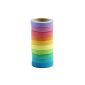 niceeshop (TM) Decorative DIY Stickers Rainbow Paper Adhesive Tape School Stationery Gift (Set of 10 Assorted Colours) (Home)
