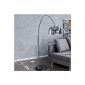 BIG BOW RETRO DESIGN LAMP CHROME Bogenleuchte dimmable with dimmer lounge floor lamp silver