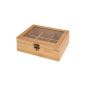 Teebox bamboo with window - Teekiste - Storage for tea & tea bags - tea caddy - Teeaufbewahrung (household goods)
