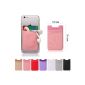 CHARITIK 3M Adhesive Card Pouch Wallet Card Pouch for iPhone 6, iPhone 6 Plus, iPhone 5s / 5, 5c, 4S / 4, iPad Air, Mini, iPad, Samsung Galaxy S5, S4, S3, S2, Alpha, Samsung Touch 4, 3, 2, Galaxy Tab, Tab Pro, Touch Pro, LG G3 S, Kindle, HTC One M8, M7, Sony Xperia Z3, Z2 / Z1, Nexus, Huawei Ascend, Nokia Lumia, Xiaomi, fire phone, Blackberry Z10, iPod Touch 5, Windows Phone and all other smart phones 1 item - pink (electronics)