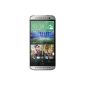 HTC One (M8) Smartphone (12.7 cm (5 inch) LCD display, quad-core, 2.3GHz, 2GB RAM, 5 megapixel camera, FM radio, Android 4.4.2) Silver (Wireless Phone)