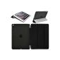 Air Swees® Apple iPad 2 Smart Cover Case Case with Back Cover for polyurethane with stand and magnetic closure with automatic sleep - Black (Electronics)