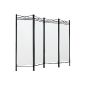 Screen - wrought iron room divider -180x160cm 4 creamy white metal panels