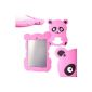 Case back cover Panda pink soft silicone custom made for iPad MINI, MINI MINI 2 & 3 Retina 7.9 