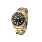 Detomaso automatic stainless steel bracelet stainless steel coated sapphire crystal SAN REMO Automatic Diver's Watch Classic black / gold DT1025-C (clock)