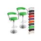 Set of 2 leather bar stools with armrests - green - seat height: 86 cm - VARIOUS COLORS