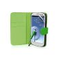 Supergets Case for Samsung Galaxy S3 book style faux leather case cover in green foil for S3, stylus (electronic)