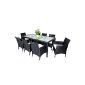 TecTake Garden room 8 + 1 GARDEN TABLE PLASTIC CHAIRS BRAID POLY RATTAN OUTDOOR LIVING