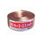50 m Speaker Cable transparent 2x2,5mm² with polarity marking (electronic)