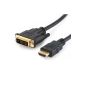 HDMI to DVI cable deleyCON Highspeed - [2m] - 3D Ready - [2 meter] (Electronics)