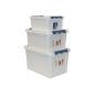 Hammarplast 1531453 Set of 3 clipbox Smart Store Robust, 15, 31 and 45 liters, white / blue (tool)