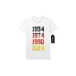 T-Shirt 1954 1974 1990 2014 World Champion GER Germany Germany Schwarz Rot Gold Star World Cup World Cup Brazil jersey flag to M962611 (Textiles)