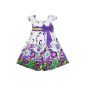 Girl Dress Bow Tie Purple Flower sleeves Princess Party (Textiles)