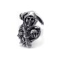 Konov jewelry Biker Men's Ring, stainless steel, Gothic Skull Skull scythes Grim Reaper Black Silver - Gr.  68 (Jewelry)