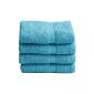 4 pcs. Towel set in turquoise, 4x Towel 50x100cm 100% cotton 500 g / m² (household goods)