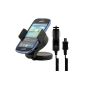 kwmobile® Universal Car Holder for Samsung Galaxy S3 Mini i8190 + charger - for example, for fixing on the dashboard or the disc - also with cover possible!  (Wireless Phone Accessory)