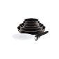 Tefal L4758902 Ingenio - Cookware Set 7 Pieces Aluminium Email Glittery Black 2 Pots (18/20 cm) + 2 stoves (22/28 cm) skillet + 1 (24cm) + 1 cover (24cm) + 1 handle (Kitchen )