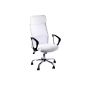 Office chair with mesh and leather insert white - executive chair swivel chair (Office supplies & stationery)