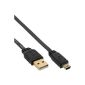 3 piece InLine ® Mini USB 2.0 flat cable, USB A male to Mini, 3m (Electronics)