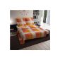 2-piece cotton bedding duvet cover Eterea Terra Orange checkered duvet cover 135x200 cm, pillow case 80x80cm (household goods)