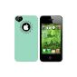 Mint green heart hard Protective Carrying Case Case Shell Case for Apple iPhone 4 4S (Electronics)