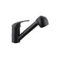 Kitchen Faucet - matte black - with extensible shower (Tools & Accessories)