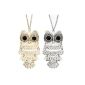 Incredible Jewelry Kit Set 2 Economic Necklaces With Pendants Classic Owls Dark Eyes, Silver and Golden Colors On For VAGA® Channels (Jewelry)