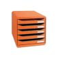 Exacompta 309788D More Big Box Filing Unit 5 drawers tangerine 34,7x27,8x27,1 cm (Office Supplies)