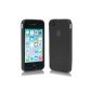 MACOON Cover SecondSkin for iPhone 4 4S Case gossamer & translucent color: black (Accessories)