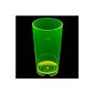 25 pieces 0.2L Reusable cups PC fluorescent green-yellow transparent effect (housewares)