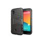 Case PROTEKTOR LG Nexus 5 16/32/64 GB (3G / WiFi / 4G / LTE) Total black with stand - Soft Silicone protective case with stand LG Google Nexus 5 - Price discovery accessories pouch XEPTIO box (Electronics)