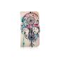 Best Give Flower Design Pink Flip Leather Case Cover Protective Case Cover for Samsung Galaxy S IV S4 Mini I9190 Cell Phone Shell Cover bowl with stand function for credit cards (color-2) (Electronics)