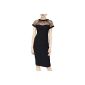 Miusol® lady dress short sleeve contrast Pencil Pin up Bodycon Party Dress Elegant Dresses, Black Gr.34-46 (Textiles)