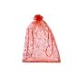 Housweety 50 Organza Bags Christmas Snow Flake Red 30x20cm Cord Clamping Sliding for Wedding Jewelry (Jewelry)