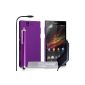 Sony Xperia Z Case Case Purple Hard Case With Stylus And Hybrid Car Charger (Electronics)