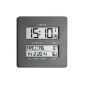 TFA timeline clock with temperature 60.4509.10, anthracite, clear display for easy orientation time with ausgeschriebenem week and complete date