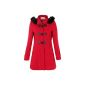 KRISP women's winter coat winter jacket down coat jacket coat hood toggle hot Hip-length trench coat fleece lining Wool Coat Short Coat Winter (Textiles)